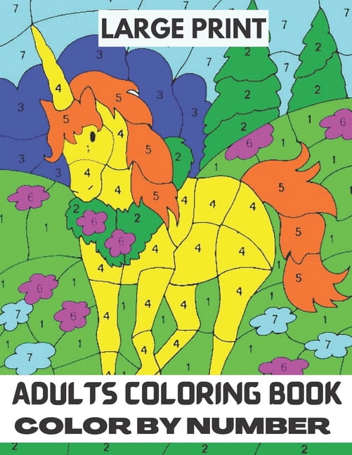 Large Print Adult Coloring Book Color By Number: An Adult Color By ...