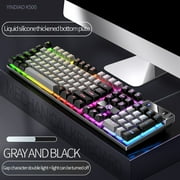 Large Print Backlit Keyboard, USB Wired Computer Keyboard, Full Size Keyboard with Mixed Illuminated LED Compatible for Windows Desktop, Laptop, PC, Gaming, Black