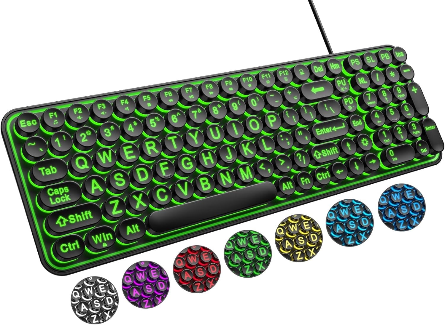 Large Print Backlit Keyboard, Wired USB Lighted Computer Keyboards with ...