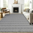 thumbnail image 1 of Tzou Large Print Braid Area Rugs 10' x 13' with Non-Slip Backing, Soft Low Pile Carpet for Playroom(Gray), 1 of 7
