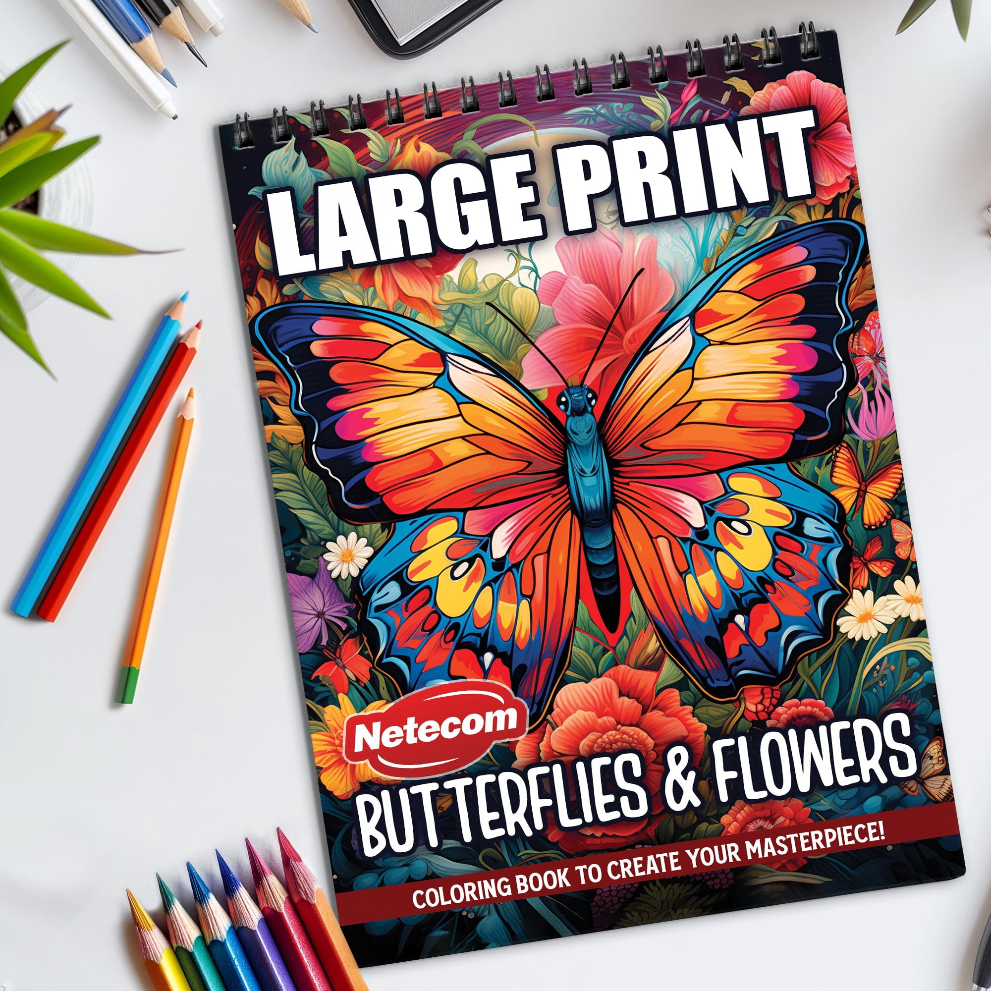 TPLHOUSE Charming Christmas Cheerful Coloring Book Spiral Bound for Adult, Premium Cover