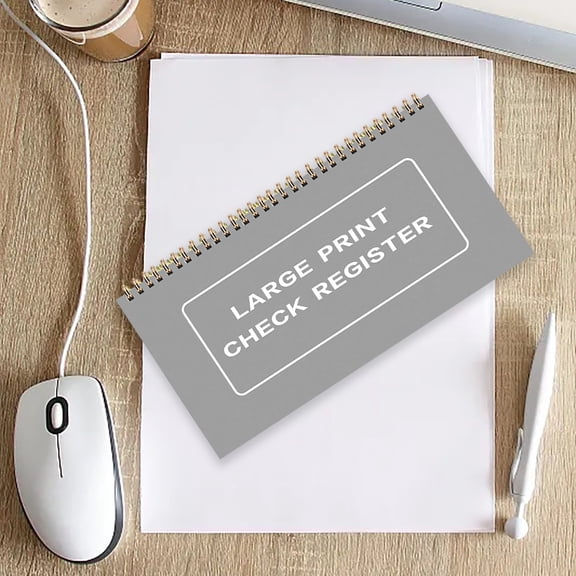 Large Print Check Register Book, Spiral-Bound Financial Transaction Log for Personal and Small Business Accounting, Durable Paper Checkbook Ledger for Income and Expense Tracking