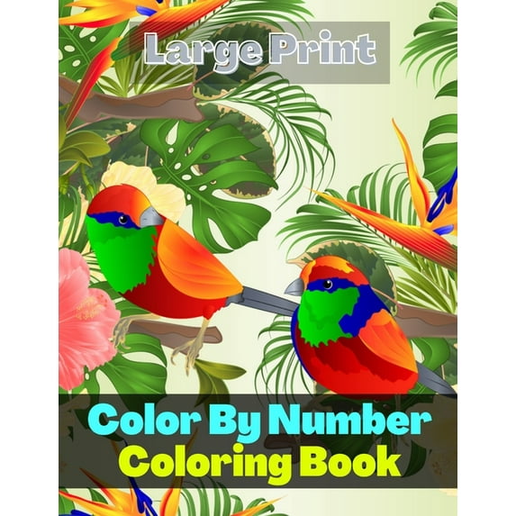 Large Print Color By Number Coloring Book: Adult Color By Numbers Coloring Book for Adult Relaxation 100 Coloring Pages (Paperback)
