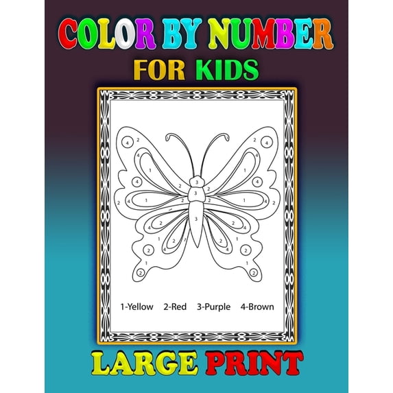 Large Print Color By Number For Kids (Paperback)