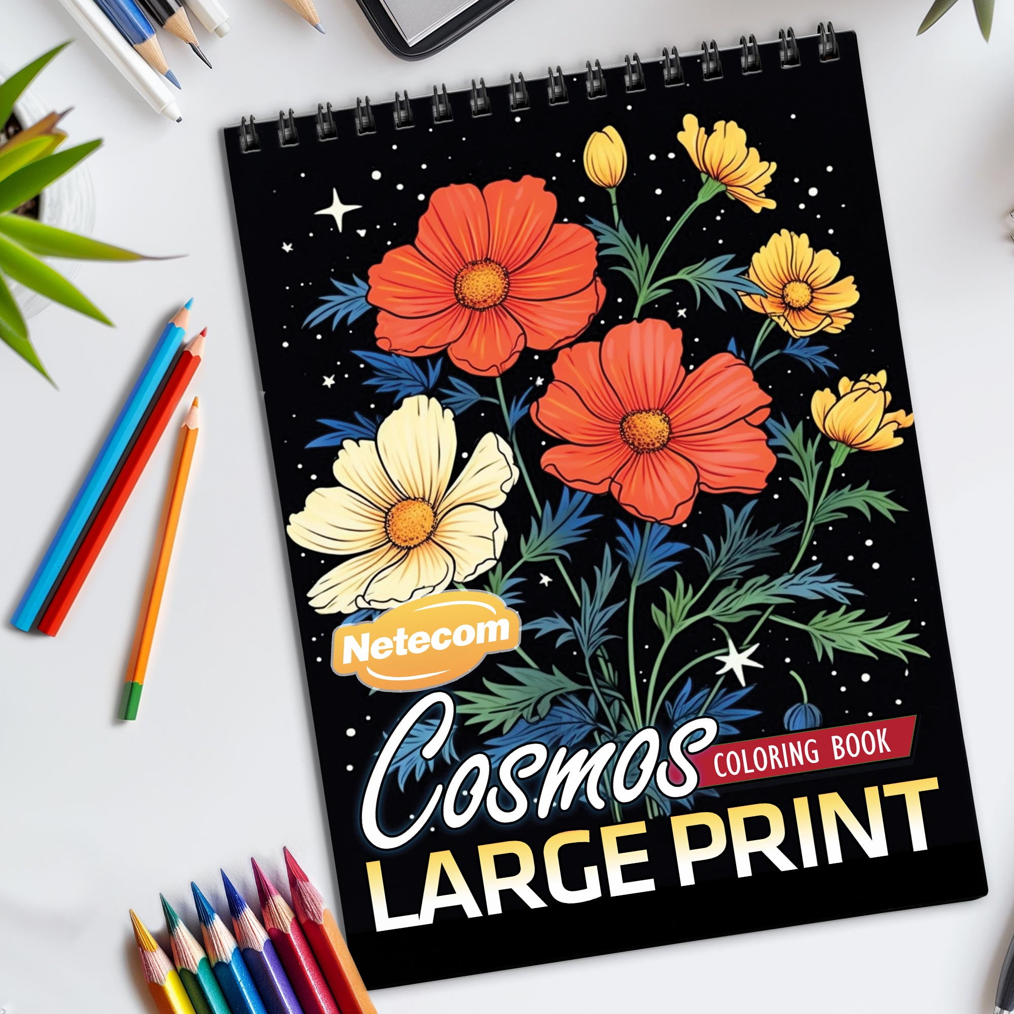 TPLHOUSE Cottage Christmas Coloring Book Spiral Bound for Adult, Premium Cover