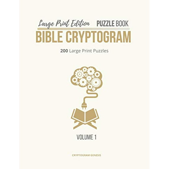 Pre-Owned Large Print Edition Puzzle Book Bible Cryptogram: Bible Cryptograms, Cryptogram Puzzle Book With Bible Verses, Large Print Christian Cryptograms: 1 Paperback