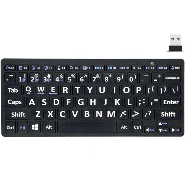 Large Print Keyboard Easy to See 78 Keys Keyboard for Elderly or