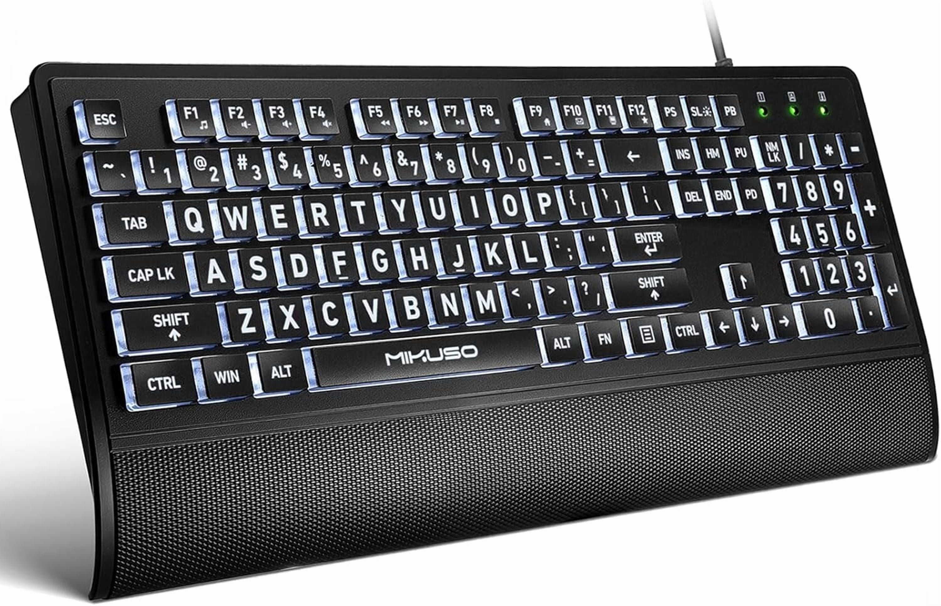 Senior Keyboard Large Print Keyboard for Seniors,Visually Impaired-High Contrast Black ...