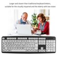 thumbnail image 1 of Large Print Keyboard for Seniors & Visually Impaired - USB Wired 107-Key Ergonomic Keyboard with Spill-Resistant Design | 440x140mm ABS Plastic Keyboard, 1 of 8