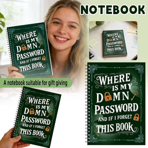 Large Print Password Book, Spiral Bound Internet Address Book with Tabs, A-Z Alphabetical Account Keeper, Secure Login Journal Organizer for Home Office