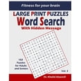 thumbnail image 1 of Large Print Puzzles Fitness for your brain: Word Search With Hidden Message: Train your brain anywhere, anytime! - 102 Puzzles for Adults an, Book 3, (Paperback), 1 of 1
