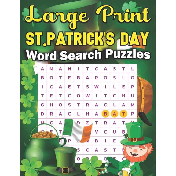 Large Print St. Patrick's Day Word Search Puzzle: 2022 Word Search Puzzles Large Print with Solutions; 2022 New St. Patrick's Day Word Search for ... Patrick's Day Activity Book For Adults (Paperback)