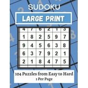 Large Print Sudoku Puzzle Book Easy to Hard 101+ Sudoku Puzzles Large Print for Adults & Seniors PaperbackLarge Print