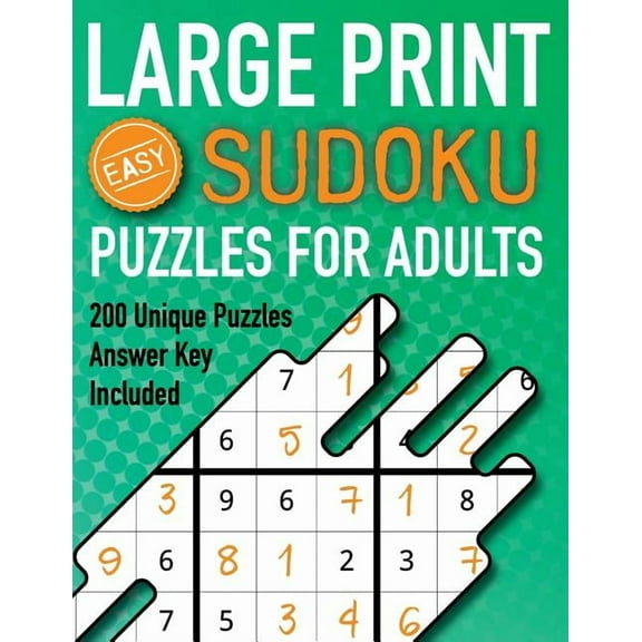 Sudoku Activity Book for Adults - Easy: Large Print Sudoku Puzzles For Adults Easy 200 Unique Puzzles Answer Key Included: Beginners 9x9 Larger Oversized Grids with Wide Margins for Adults that Enjoy