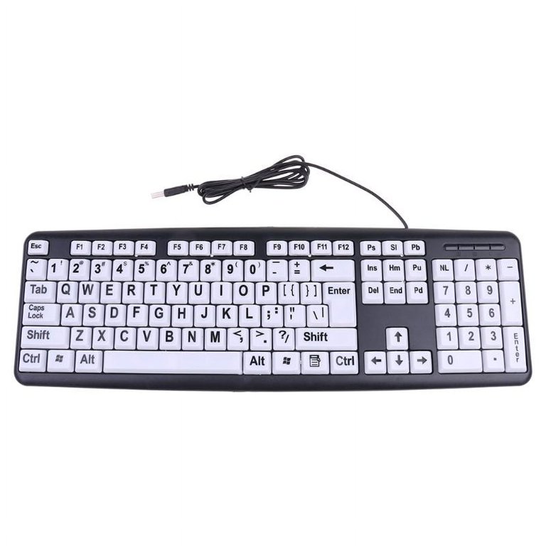 Large Print USB Wired Keyboard for Elderly Eye Protection