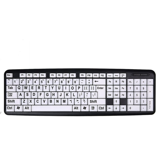 Large Print Wired Keyboard USB Keyboard with Large Letter Keys for