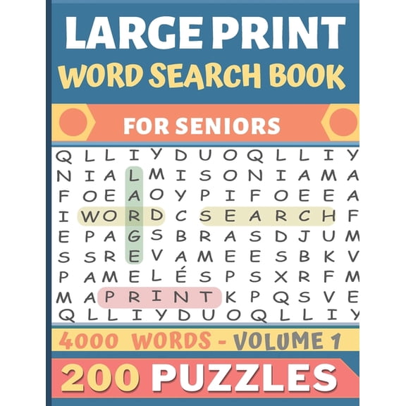 Large Print Word Search Book: Over 200 puzzles for seniors in Large print - 20 words per page to search - 4000 words - V, (Paperback)