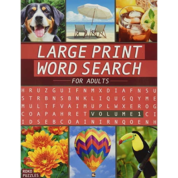 Pre-Owned Large Print Word Search Book - Volume 1: Fun and Interesting Variety of Topics by Roko Puzzles (Paperback)