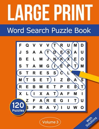Pre-Owned Large Print Word Search Puzzle Book: Word Find Book with 120 ...