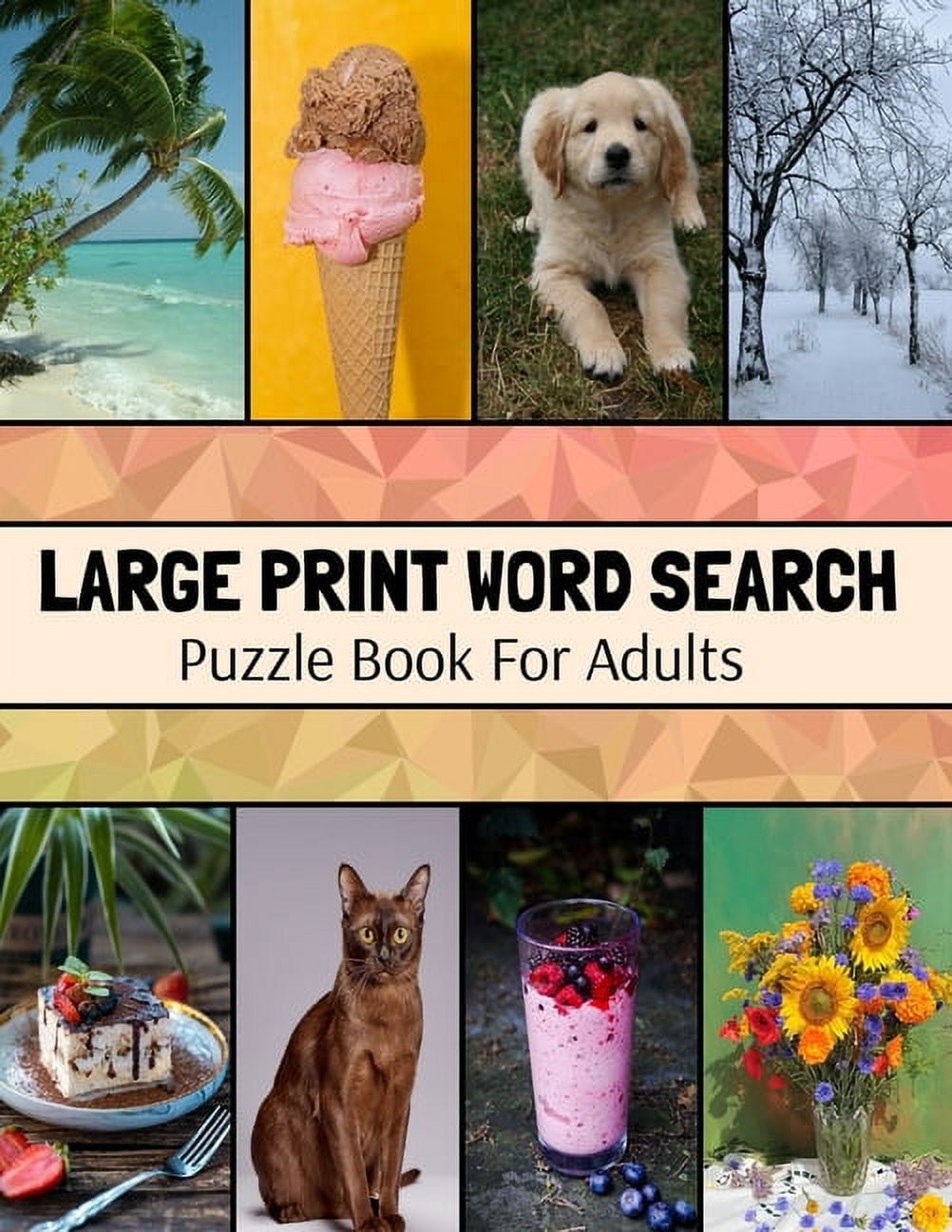Large Print Word Search Puzzle Book for Adults : Wide Variety Of Topics ...