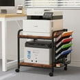 thumbnail image 1 of POAO Large Printer Stand with File Holder Organizer,Adjustable Height Shelf with Wheels,Rolling Printer Cart with Storage for Home Office,Rustic Brown, 1 of 9
