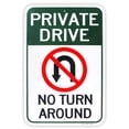 thumbnail image 1 of Large Private Drive, No Turn Around Aluminium Sign, Reflective Sign Rust Free - UV Protected and Weatherproof Size: 8 x 12 inch, 1 of 4