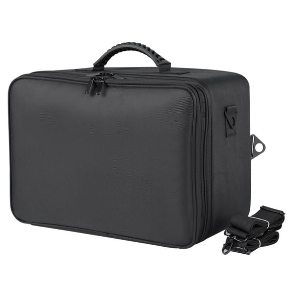 Large Professional Makeup Bag, All-in-One Cosmetic Organizer Case for Makeup Artists, Nail Tech, Travel, Oxford Fabric with Adjustable Compartments, 41x29x22cm