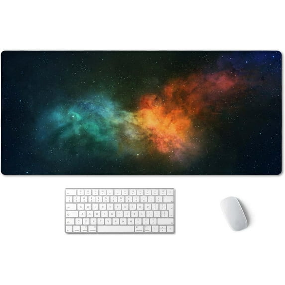 Large Professionnal Mouse Pad with Unique Design - Desk Mat and Desk Pad for Home and Work - Infinite Colorful Space Scenery - Full Desk XXL Extended Gaming Mouse Pad 35.4" X 15.7"