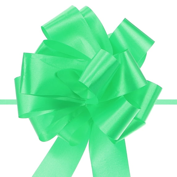 Uxcell 20Pcs 5" x 8" Large Pull Bow Big Gift Wrapping Bows Ribbon Green for Wedding Car Baskets Presents Christmas Bow