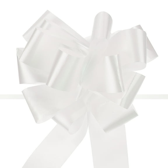 Uxcell 20Pcs 5" x 8" Large Pull Bow Big Gift Wrapping Bows Ribbon White for Wedding Car Baskets Presents Christmas Bow