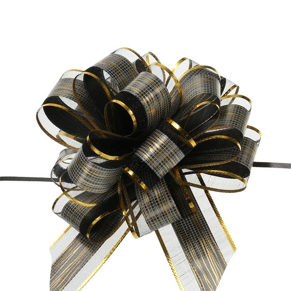 Large Pull Bow Gift Wrapping Bows Ribbon Organza for Wedding Baskets Presents Christmas Party Black