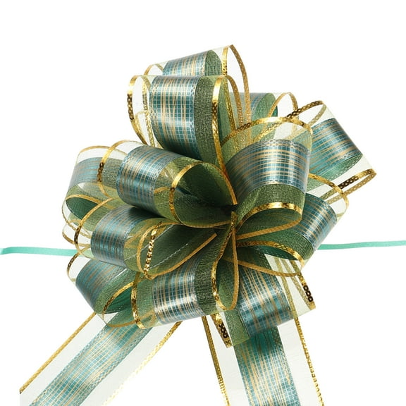 Large Pull Bow Gift Wrapping Bows Ribbon Organza for Wedding Baskets Presents Christmas Party Green