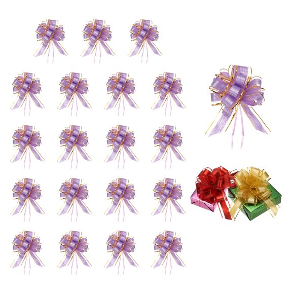 Large Pull Bow Gift Wrapping Ribbon Organza Red Bows for Gift Wrapping Wedding Baskets Car Metallic Purple