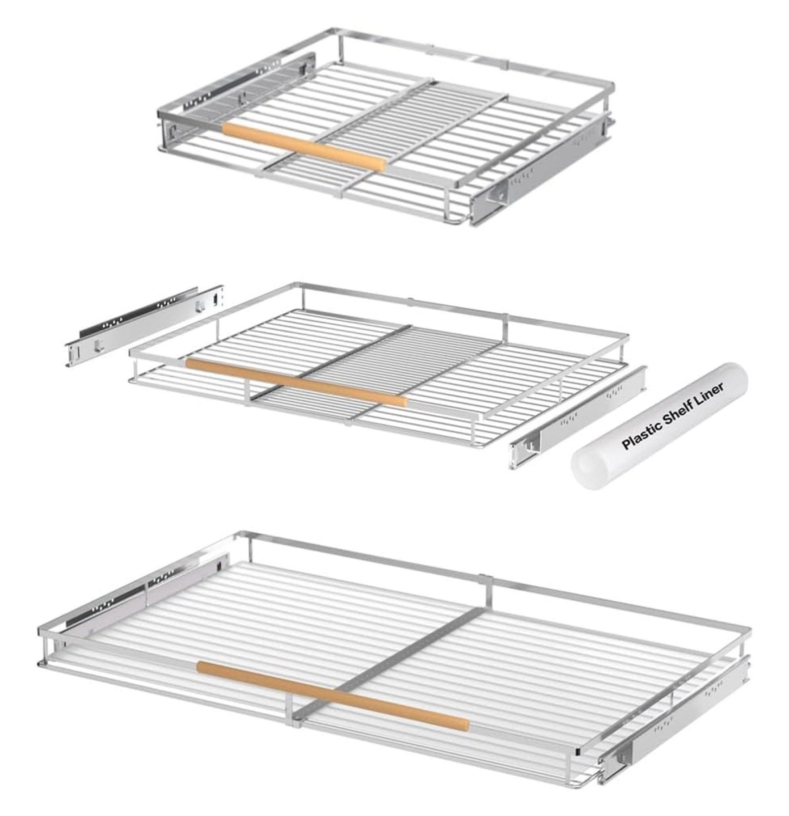 Large Pull Out Organizer, Heavy Duty Expandable Pull