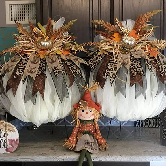 Large Pumpkin Wreath Form Metal Wire Frame,Autumn Pumpkin Shaped Metal Wreath Form,Thanksgiving Wire Floral Frame,Indoor Outdoor Garden Porch Kitchen DIY Craft Halloween Decorations(4 pcs)