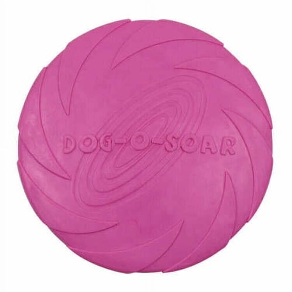 Large Puppy Flyer Flexible Soft Catch Rubber Frisbee Durable Dog Toy - Pink