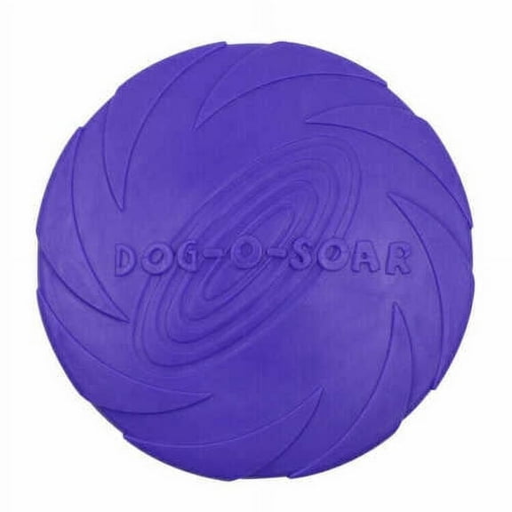 Large Puppy Flyer Flexible Soft Catch Rubber Frisbee Durable Dog Toy - Purple