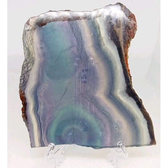 Large Purple Fluorite Crystal Slab Natural Polished Rainbow Fluorite Stone Slab