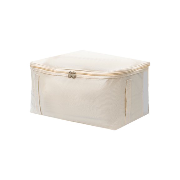 Large Quilt Storage Bag with Transparent Front Panel and 2-Way Zipper for Blankets, Bedding, Clothes, and Fabric Storage