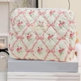 thumbnail image 1 of Large Quilted Cosmetic Bag for Women and Girls Floral Makeup Organizer Travel Toiletry Pouch Cute Finishing, 1 of 3