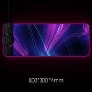 Large RGB Gaming Mouse Pad -7 Light Modes Touch Control Extended Soft Computer Keyboard Mat Non-Slip Rubber Base for Gamer Esports Pros Wireless Charging,Colorful