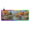 thumbnail image 1 of Large RGB Gaming Mouse Pad Led Glowing Mousepad Non-Slip Rubber Base 13 Light Modes 31.5x11.8 Bridge on Forests, 1 of 6