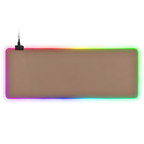 Large RGB Gaming Mouse Pad Led Glowing Mousepad Non-Slip Rubber Base 13 Light Modes 31.5x11.8 Khaki