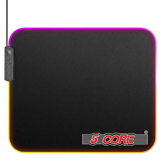 Large RGB Gaming Mouse Pad Non-Slip Rubber Base, Waterproof 11.8 x 9.8 Inch LED Desk Mouse Mat Glowing 12 Modes Durable Stitched Edges, Great for Office and Gaming MP 300 RGB