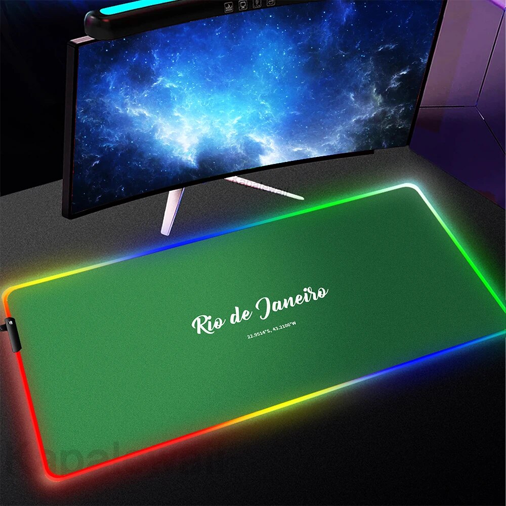 Large RGB Mouse Mat Color Gradient Change Mouse Pad LED Light Gaming