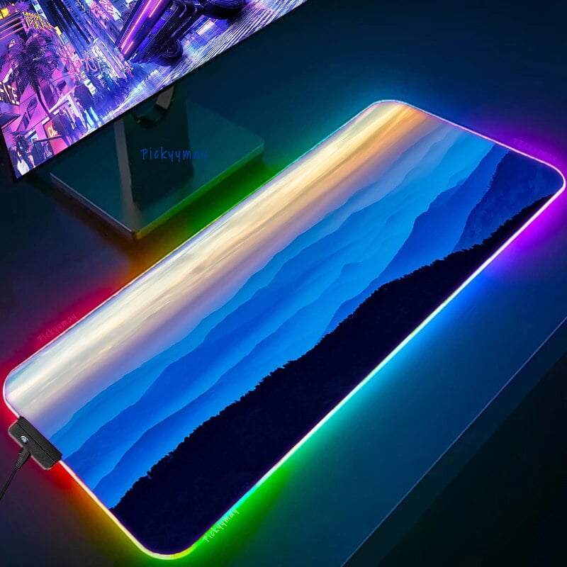 Large RGB Mouse Pad Night Scenery XXL Gaming Mousepad LED Mouse Mat