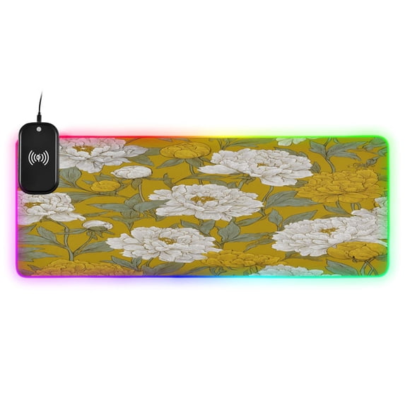 Large RGB Wireless Charging Mouse Pad Orchids Of The Retro Era14 LED ...