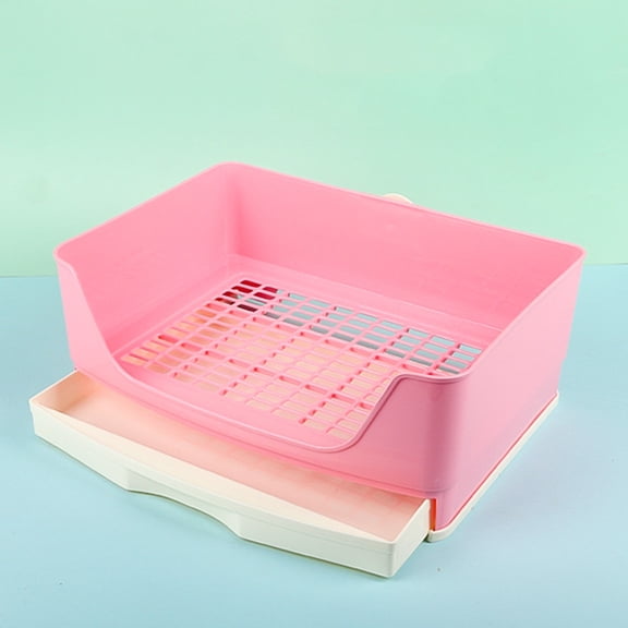 Large Rabbit Litter Box Trainer, Potty Corner Toilet with Drawer Bigger Pet Pan for Adult Hamster, Guinea Pig, Ferret, Galesaur, Bunny and Other Animals (Pink)