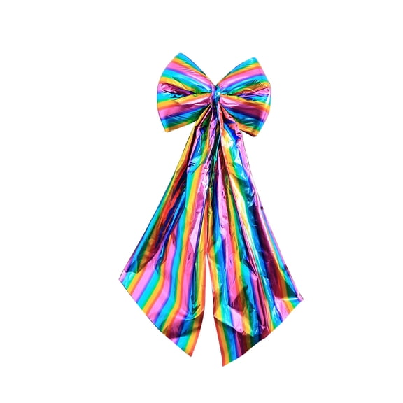 Large Rainbow Colored Bow Good for Christmas Tree Toppers Wreaths Gift Wrapping and Other Party Decorations, 43in