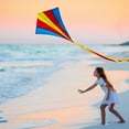 thumbnail image 1 of Large Rainbow Diamond Kite – Colorful Easy Flyer for Outdoor Activities, Light Wind Resistant with Durable Nylon Fabric, Stable Flying Toy for Adults Family Picnics, Beach, 62.17*22.8in, Multicolor, 1 of 8